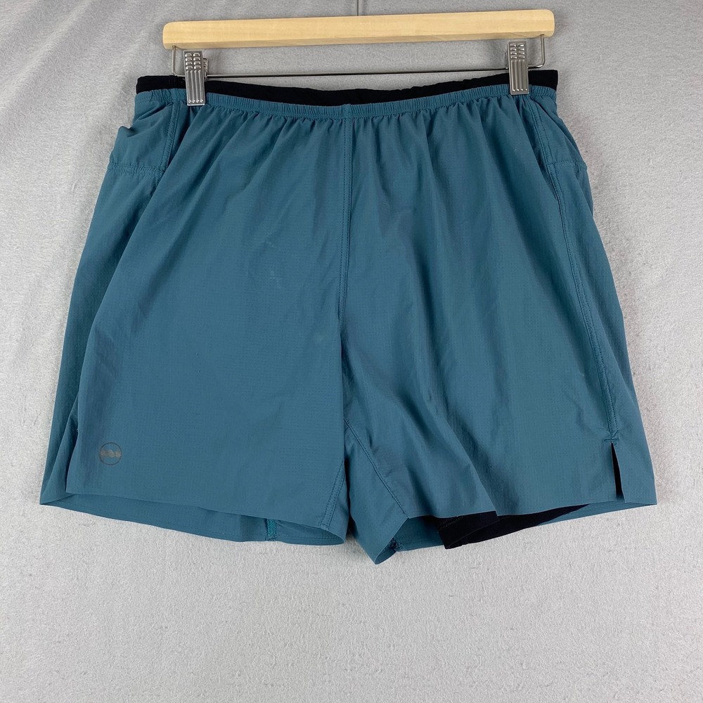 Janji Shorts Mens Medium teal AFO Vent Multi Athletic Pull On 6" Run Gym Lined